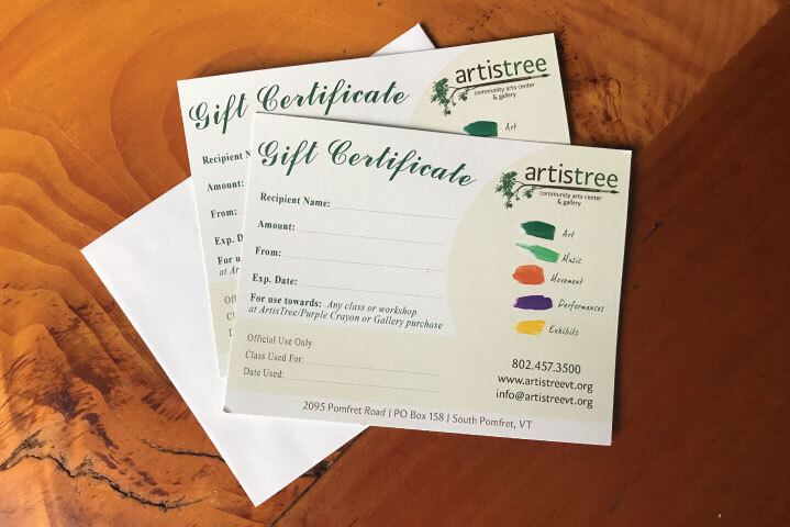 Artistree Gift Certificates